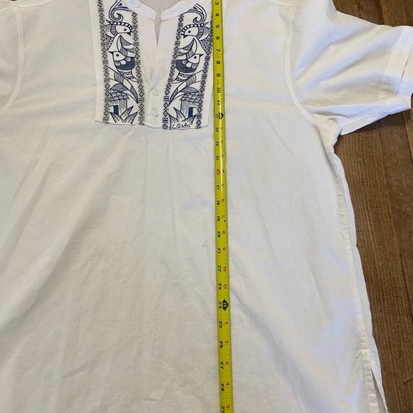PENELOPE White Embroidered Boho Cotton Shirt Embroidered Bird Design XL - Picture 4 of 6